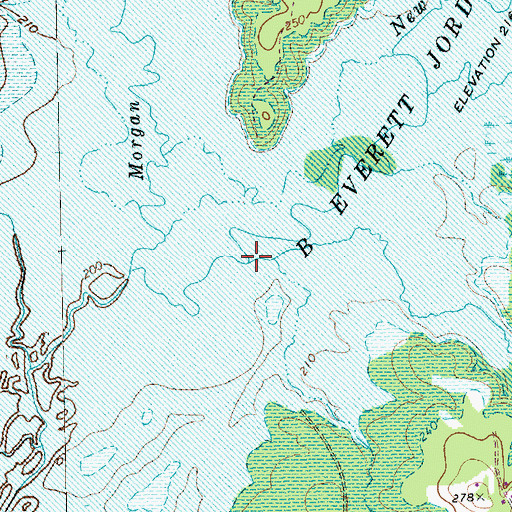 Topographic Map of Lick Branch, NC