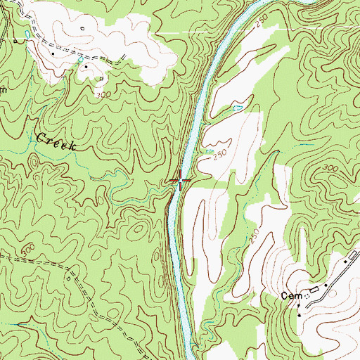Topographic Map of Lick Creek, NC