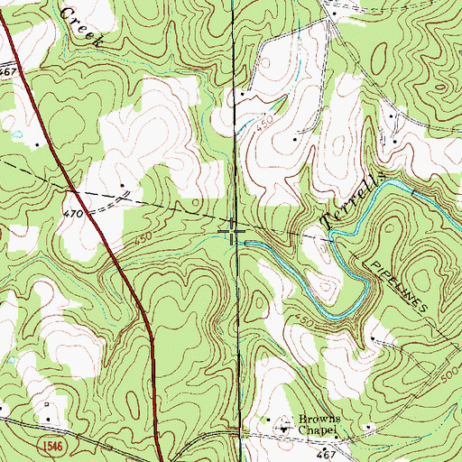 Topographic Map of Lick Creek, NC