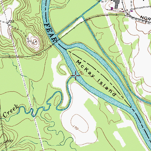 Topographic Map of Lick Creek, NC