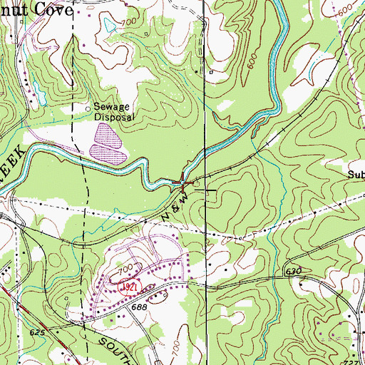 Topographic Map of Lick Creek, NC