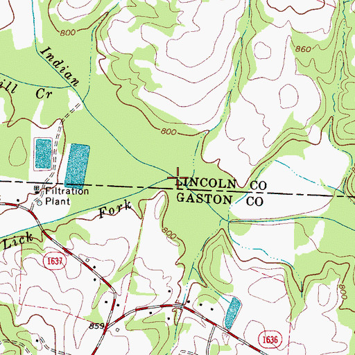 Topographic Map of Lick Fork, NC
