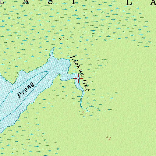 Topographic Map of Liehue Gut, NC