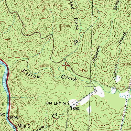 Topographic Map of Lifting Rock Branch, NC