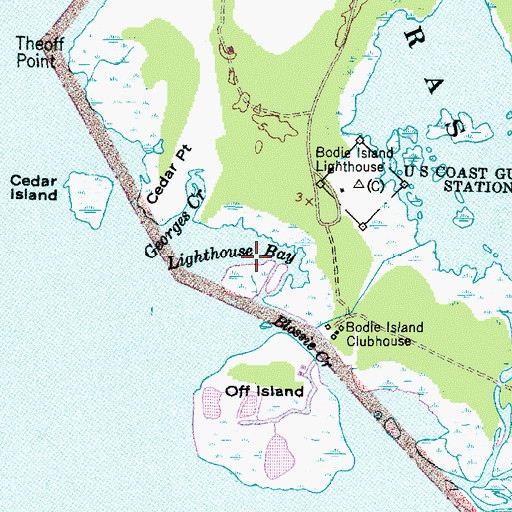 Topographic Map of Lighthouse Bay, NC