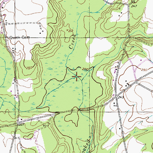 Topographic Map of Lightwood Knot Creek, NC