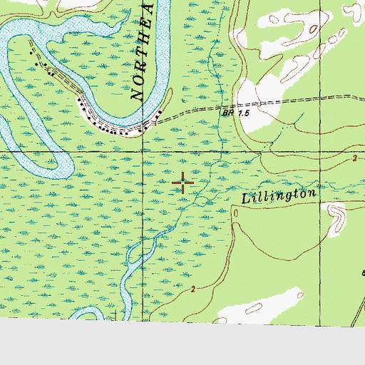 Topographic Map of Lillington Creek, NC
