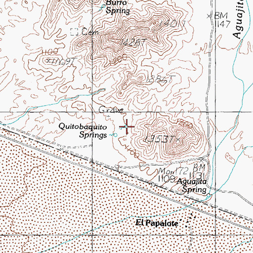 Topographic Map of Quitobaquito Springs, AZ