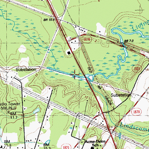 Topographic Map of Lindscomb Branch, NC