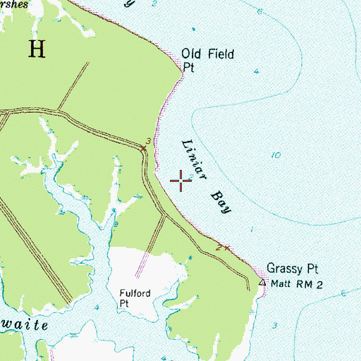 Topographic Map of Liniar Bay, NC