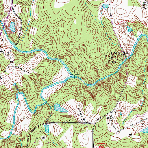 Topographic Map of Little Alamance Creek, NC