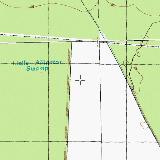 Topographic Map of Little Alligator Swamp, NC