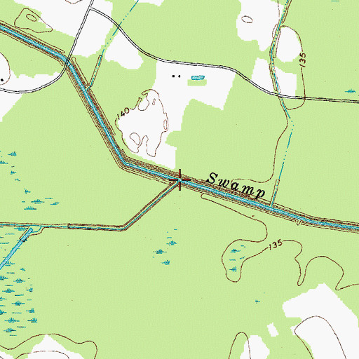 Topographic Map of Little Back Swamp, NC