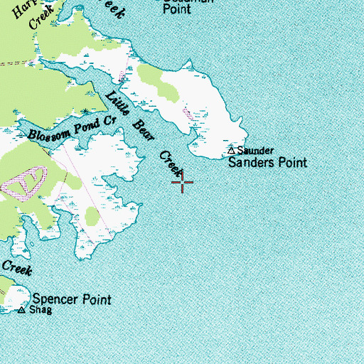 Topographic Map of Little Bear Creek, NC