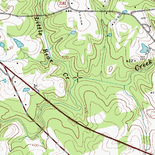 Topographic Map of Little Bear Creek, NC