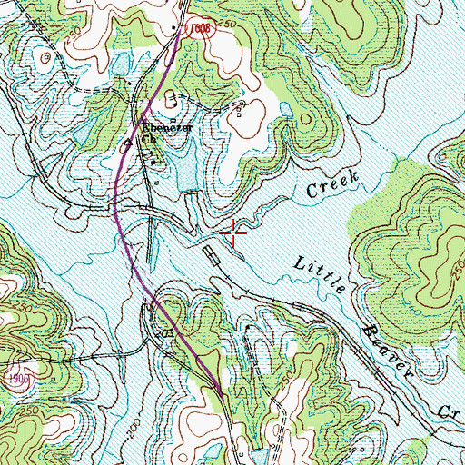 Topographic Map of Little Beaver Creek, NC