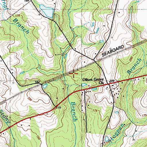 Topographic Map of Little Bernal Branch, NC