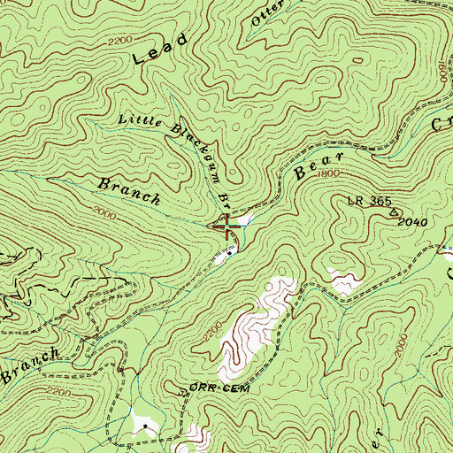 Topographic Map of Little Blackgum Branch, NC