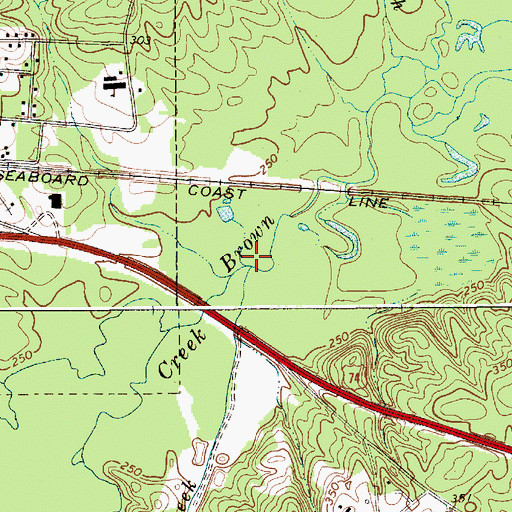 Topographic Map of Little Brown Creek, NC