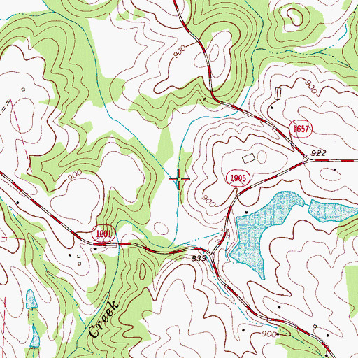Topographic Map of Little Buffalo Creek, NC