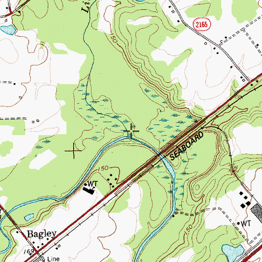 Topographic Map of Little Buffalo Creek, NC