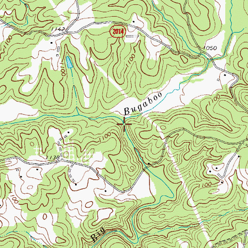 Topographic Map of Little Bugaboo Creek, NC