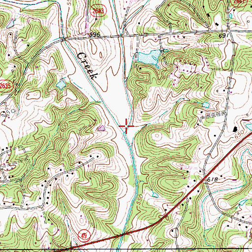 Topographic Map of Little Cold Water Creek, NC