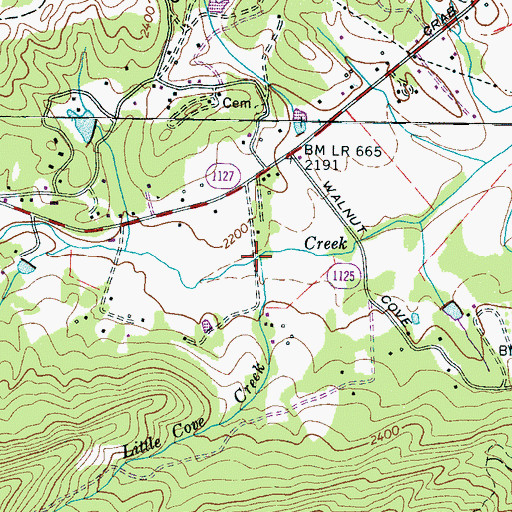 Topographic Map of Little Cove Creek, NC