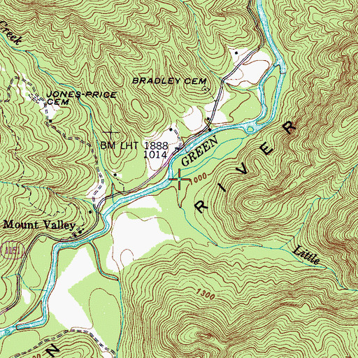 Topographic Map of Little Cove Creek, NC