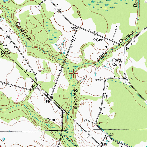 Topographic Map of Little Cowpen Branch, NC