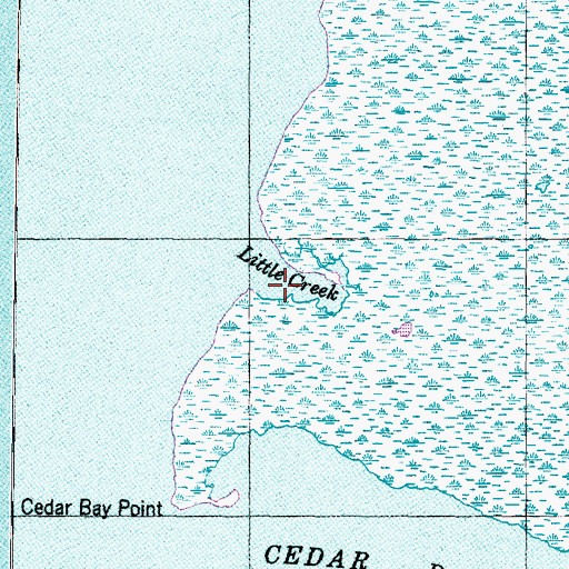 Topographic Map of Little Creek, NC