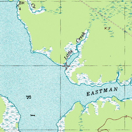 Topographic Map of Little Creek, NC