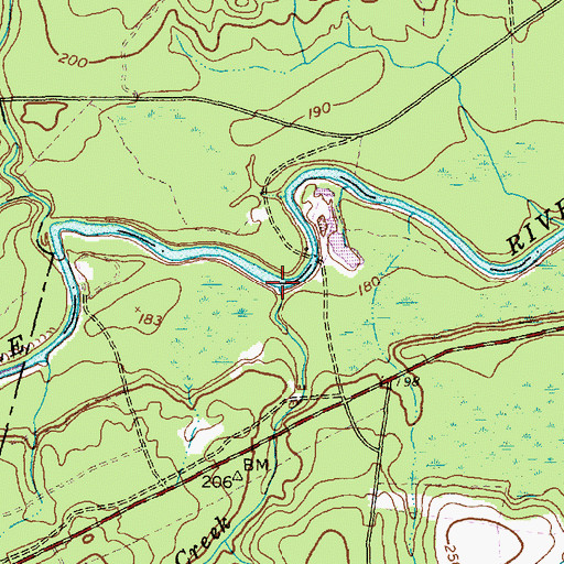 Topographic Map of Little Creek, NC