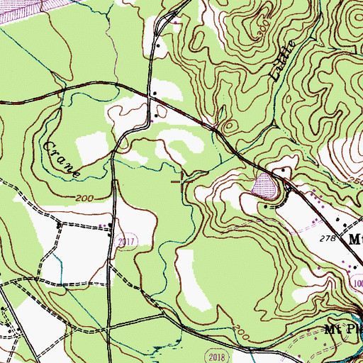 Topographic Map of Little Creek, NC