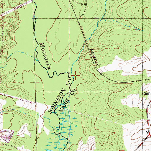 Topographic Map of Little Creek, NC
