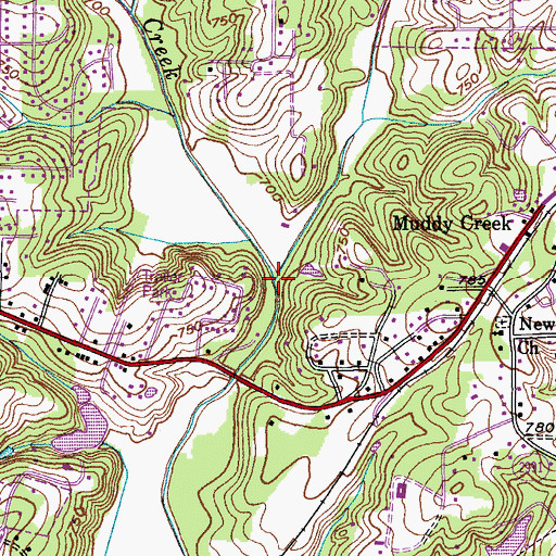 Topographic Map of Little Creek, NC
