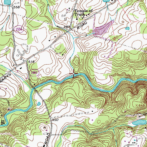 Topographic Map of Little Creek, NC