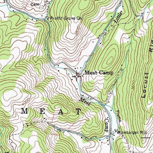 Topographic Map of Little Creek, NC