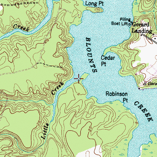 Topographic Map of Little Creek, NC