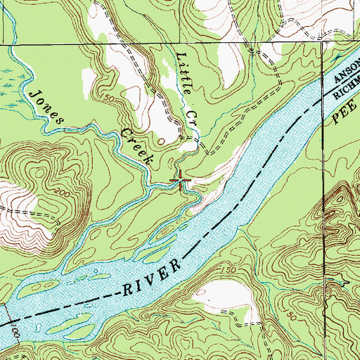 Topographic Map of Little Creek, NC
