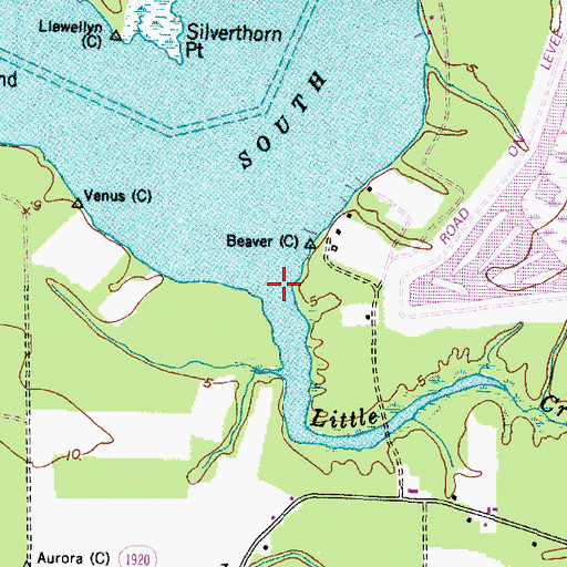 Topographic Map of Little Creek, NC