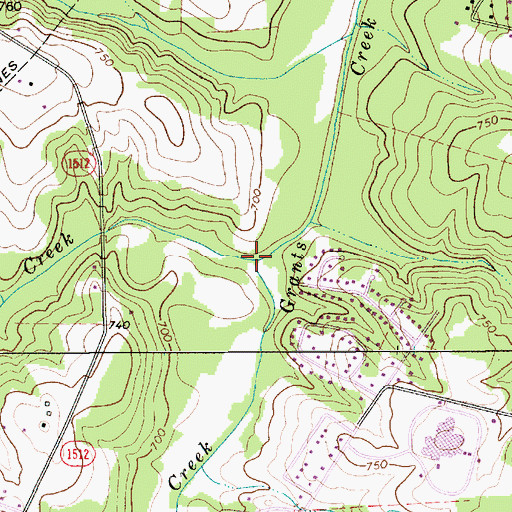 Topographic Map of Little Creek, NC