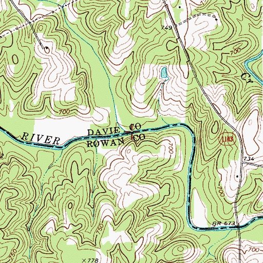 Topographic Map of Little Creek, NC