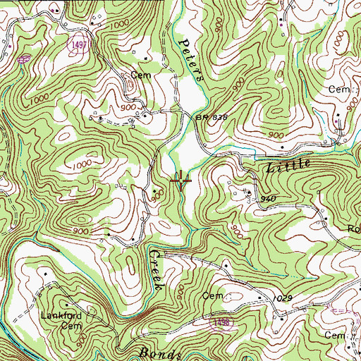 Topographic Map of Little Creek, NC
