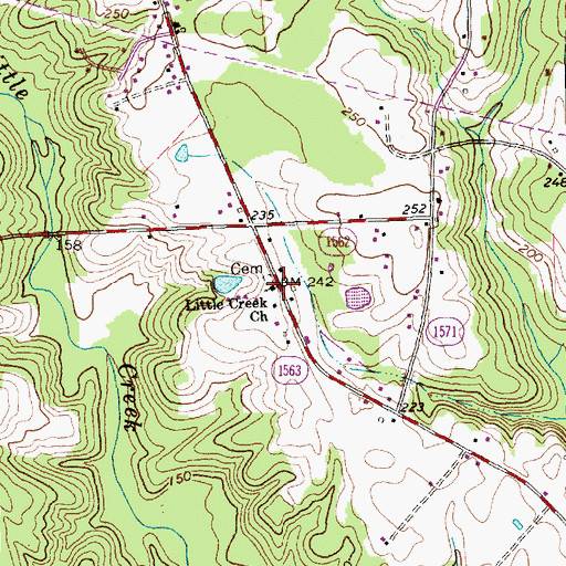 Topographic Map of Little Creek Church, NC