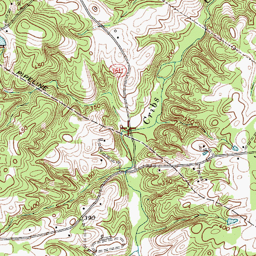 Topographic Map of Little Cribs Creek, NC