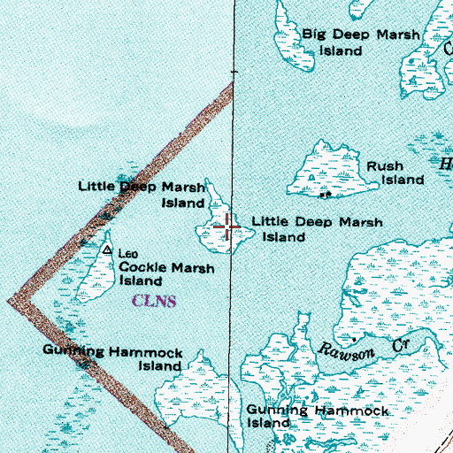 Topographic Map of Little Deep Marsh Island, NC