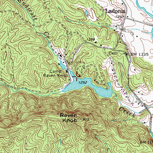 Topographic Map of Little Endicott Creek, NC