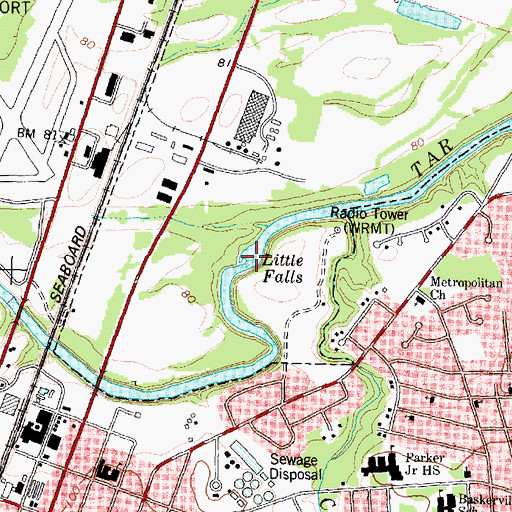 Topographic Map of Little Falls, NC