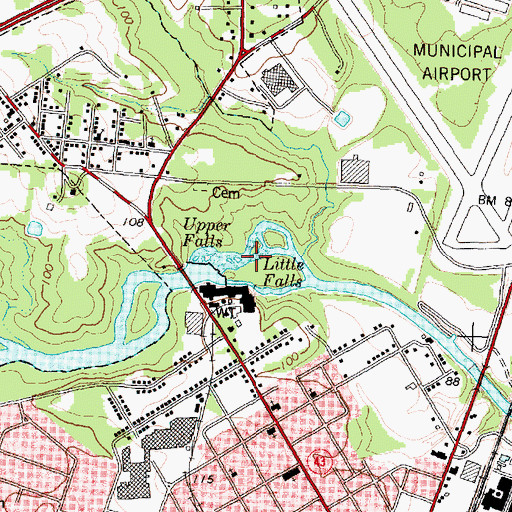Topographic Map of Little Falls, NC